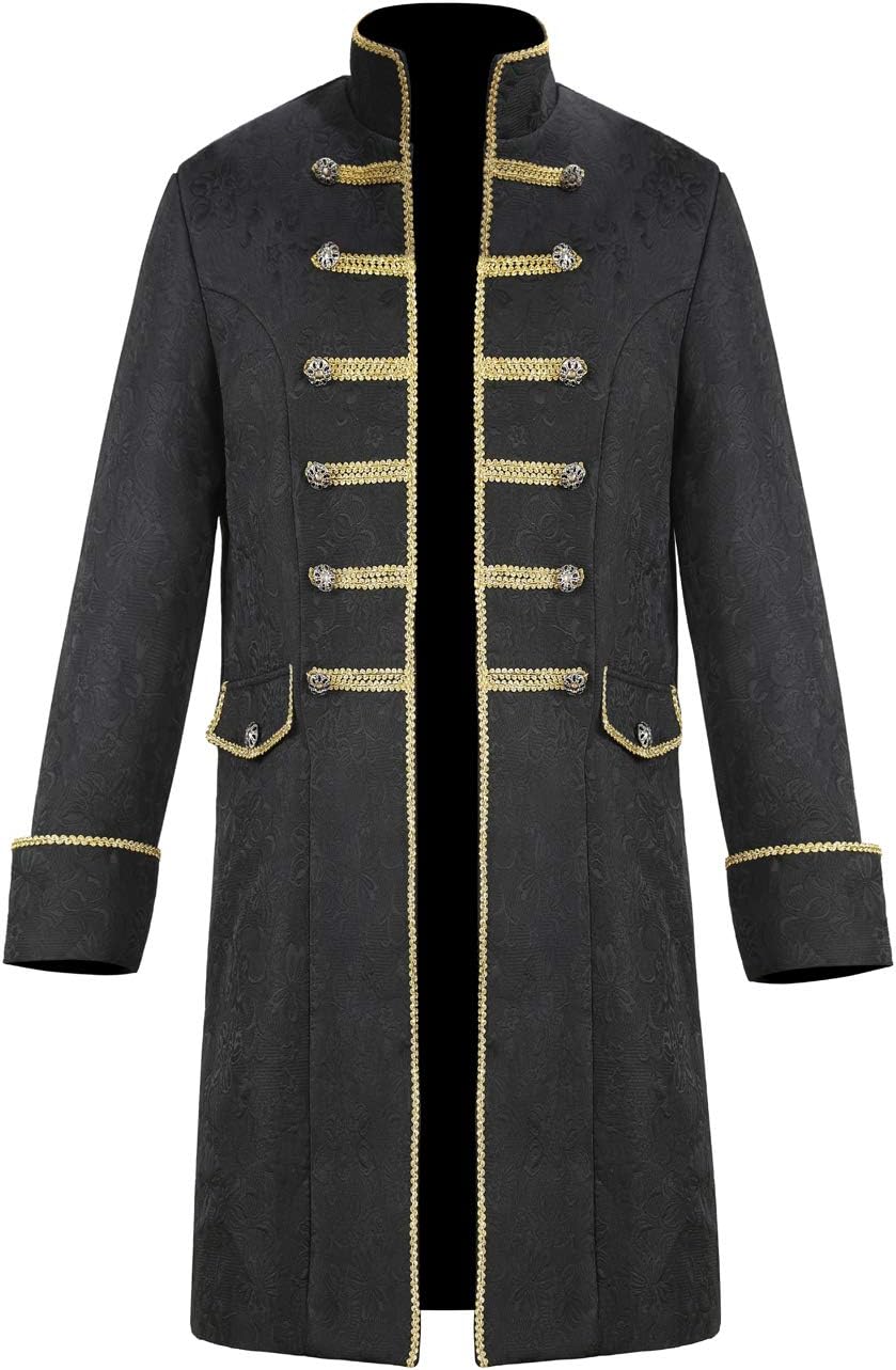 FlancoMen's Steampunk Vintage Medieval Tailcoat