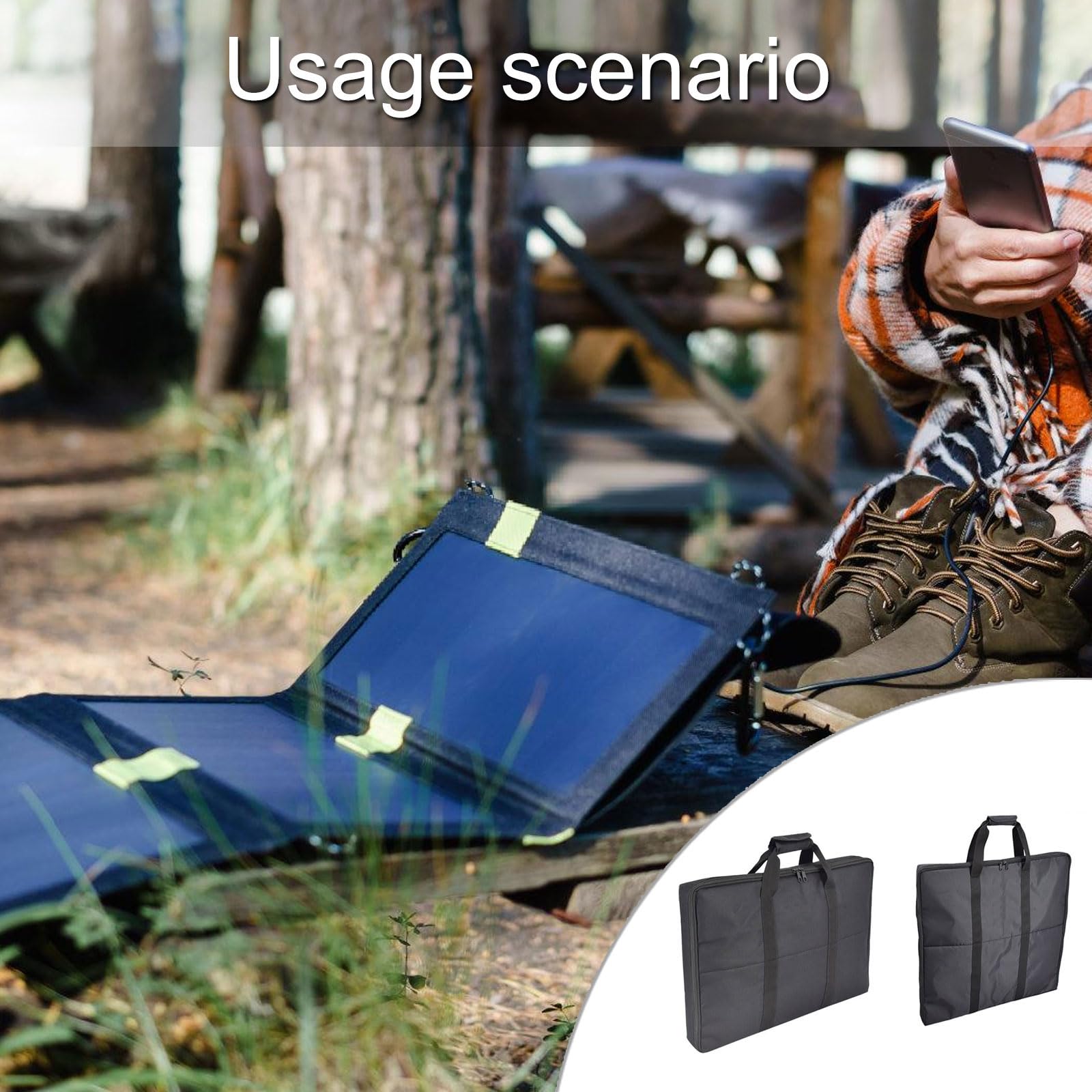 Borsa protettiva per pannelli solari, accessorio per trasporto sicuro in campeggio e lunghe distanze, viaggi, uso quotidiano, borsa a pannello solare con tasche