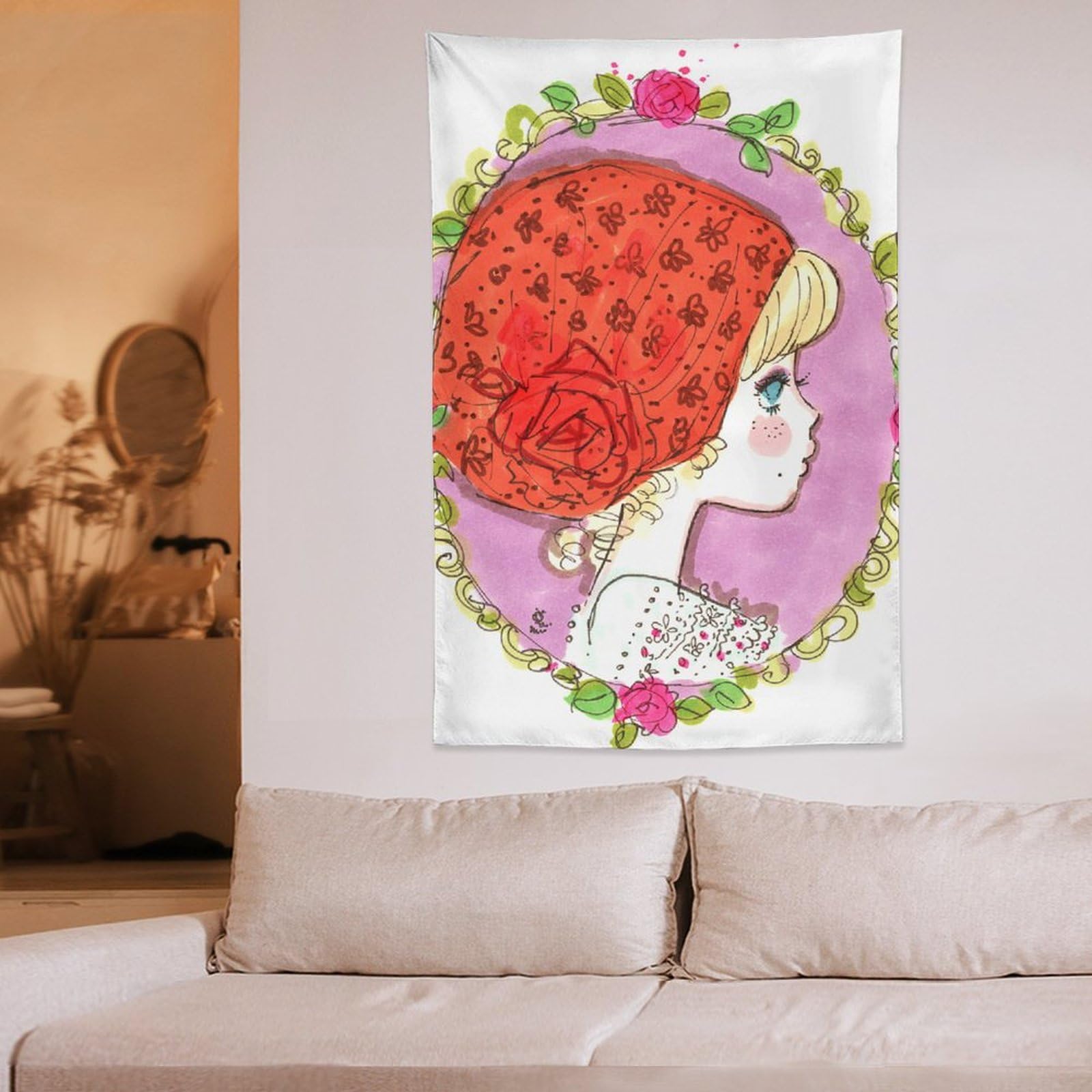 Amazon.co.jp: 水森亜土 (44) タペストリー 絵画 ポスター 写真 装飾品