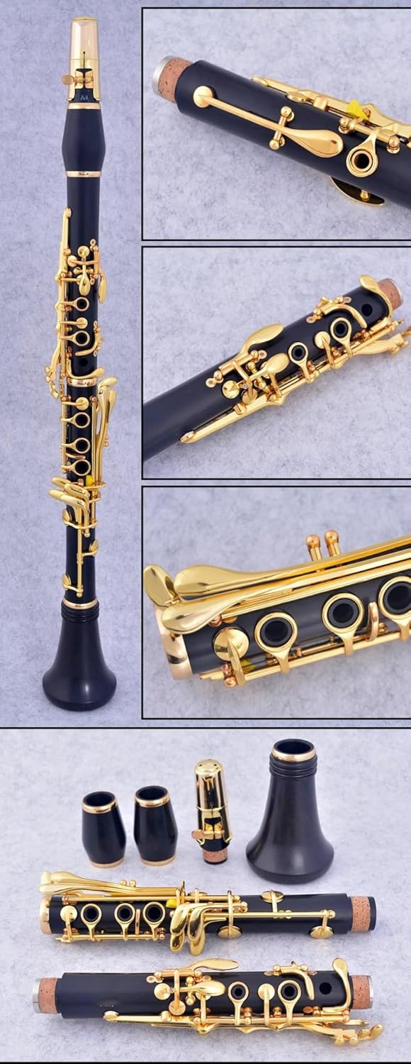 Bb Clarinet Ebony 17 Keys Gold Plated Clarinet Set