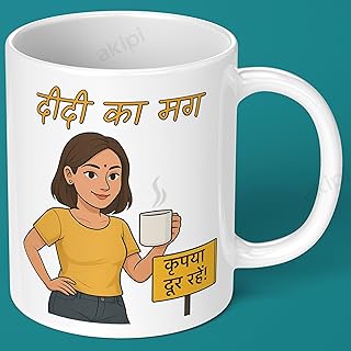 Akipi Didi Ka Mug – Coffee Mug for Sister (325ml) Funny Ceramic Mug for Girls, Birthday, Anniversary, Rakhi, Bhai Dooj Gif Price In India
