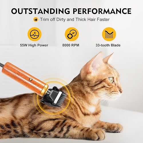 Miniatura 4 de Tijeras de oveja, cortadora eléctrica profesional de 55 W, kit de cortadora de aseo de animales para perros, gatos, cabras, alpaca, llamas, conejos