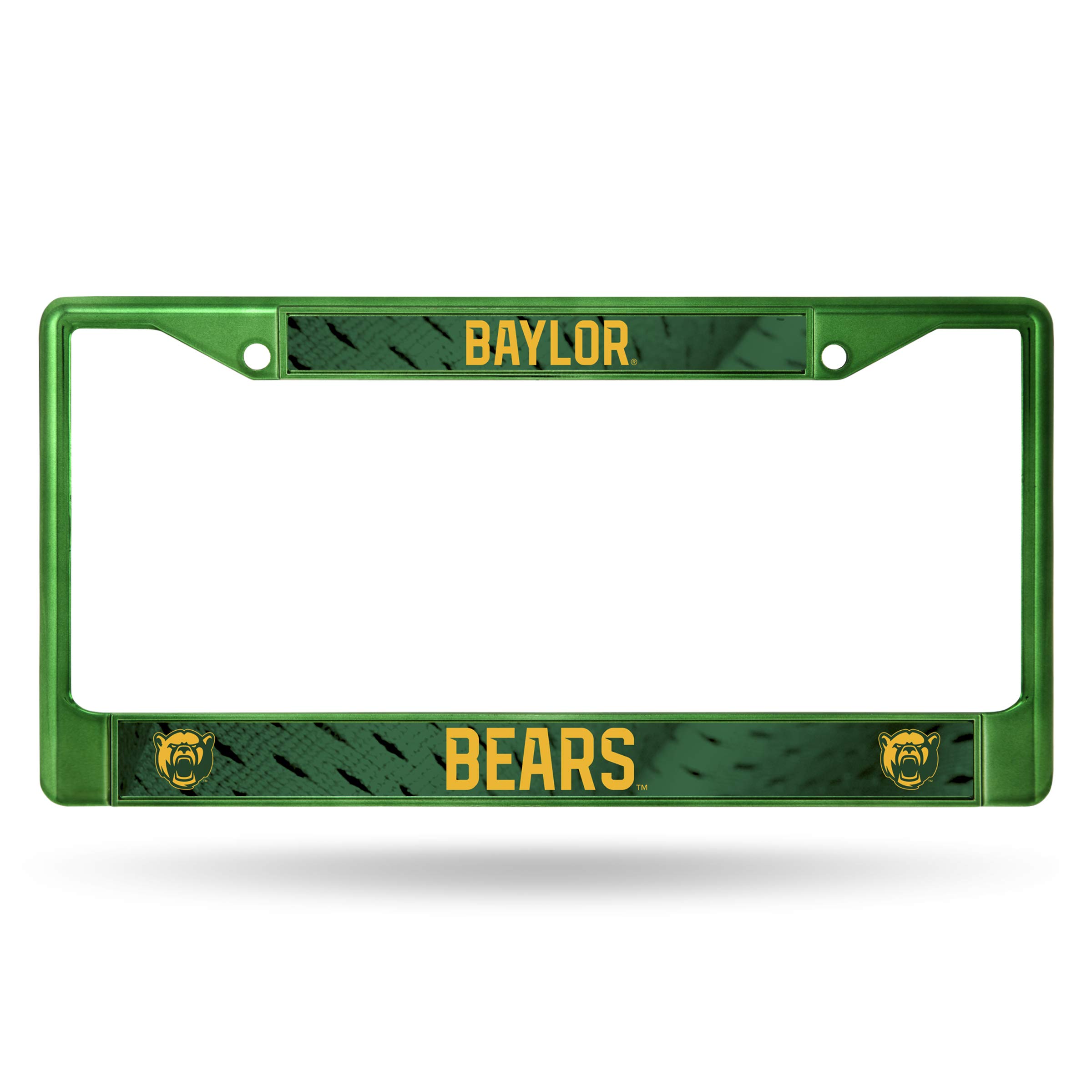Rico Industries NCAA Baylor Bears Colored Chrome License Plate Frame, Team Color, 6 x 12.25-inches