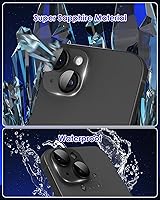 Vista 4 de Compatible con iPhone 15 Plus/iPhone 15 Protector de lente de cámara Metal Plus Anillo de aleación de aluminio 9H Pantalla de vidrio templado Negro