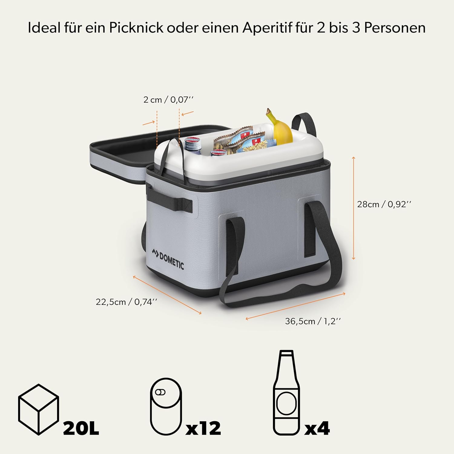 DOMETIC hűtőtáska használat közben szabadtéren