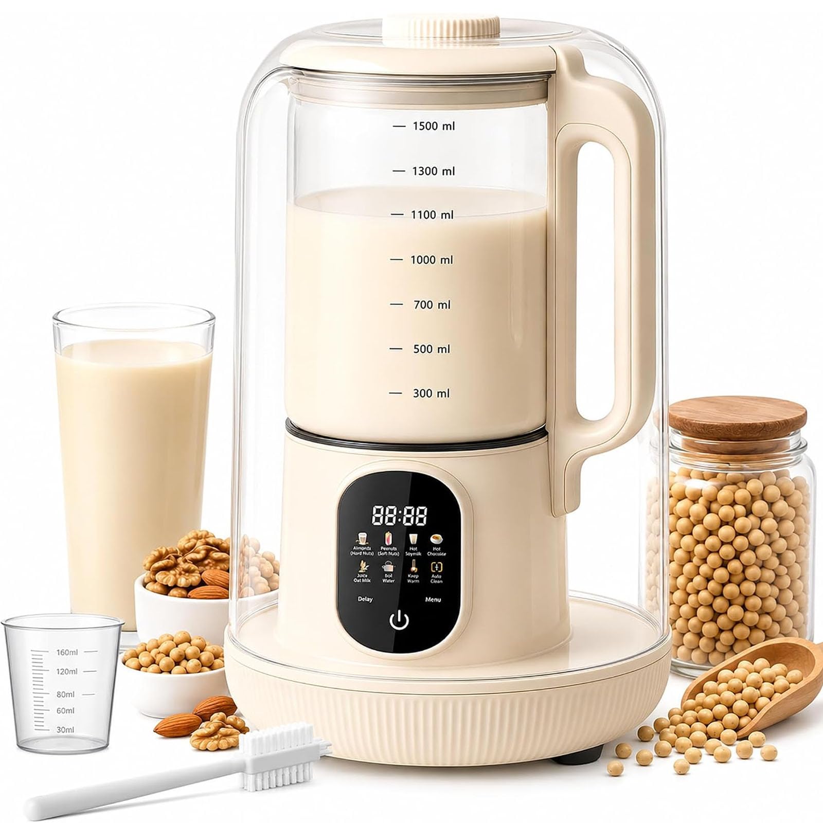 Macchina per latte vegetale 8 in 1, macchina per latte di soia da 1,5 litri