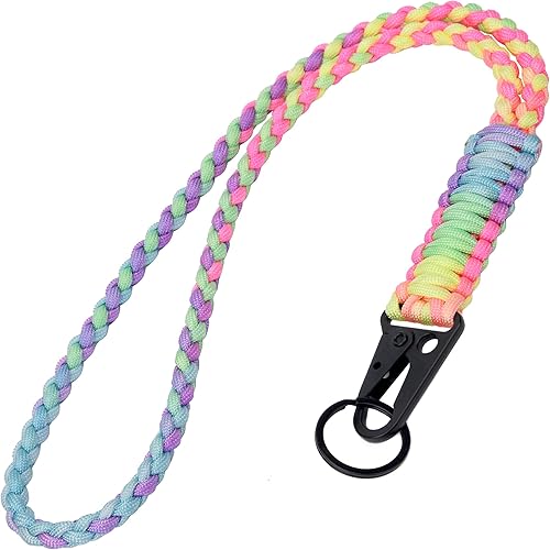 Llavero de Paracord de Servicio Pesado, Collar de Paracord, Llavero para Teléfono Celular, Silbatos, Correa Trenzada para Muñeca