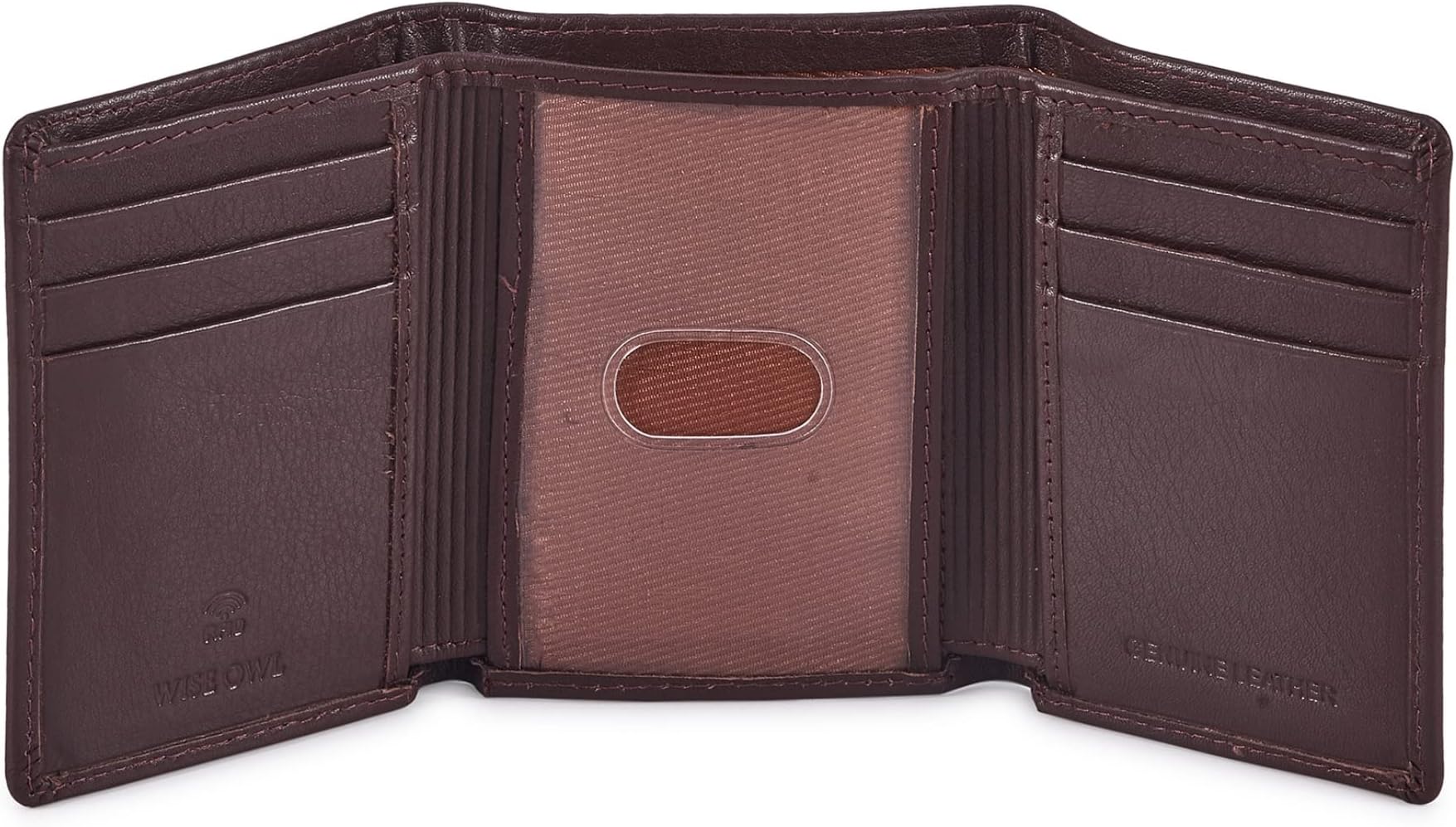 Trifold Wallets for Men Real Leather Slim Front Pocket RFID Blocking Travel with ID Window in Gift Box