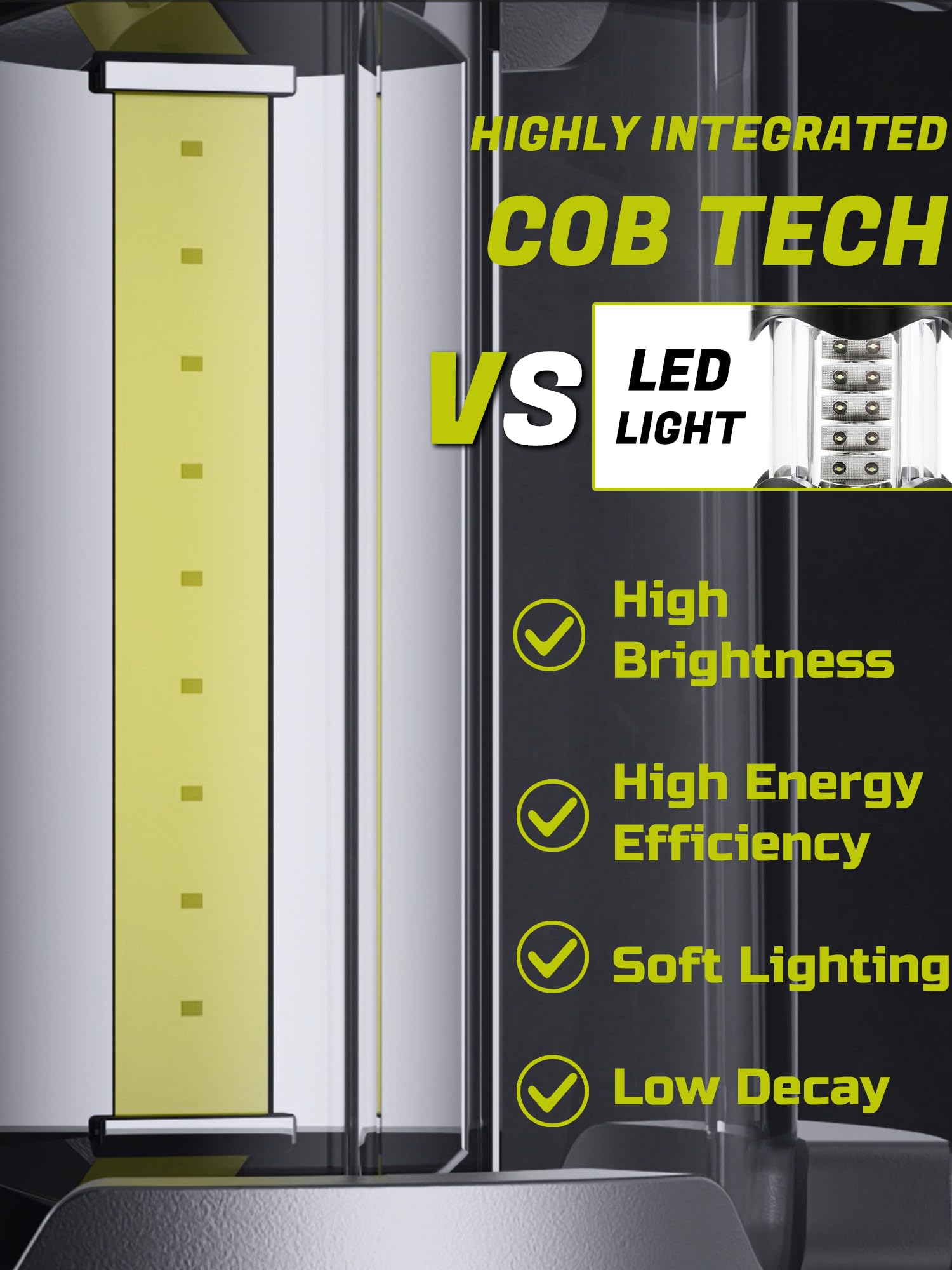 Lichamp J004GY - Lanterne a LED da campeggio, confezione da 4 lanterne a batteria per interruzioni di corrente, kit di emergenza per interni ed esterni