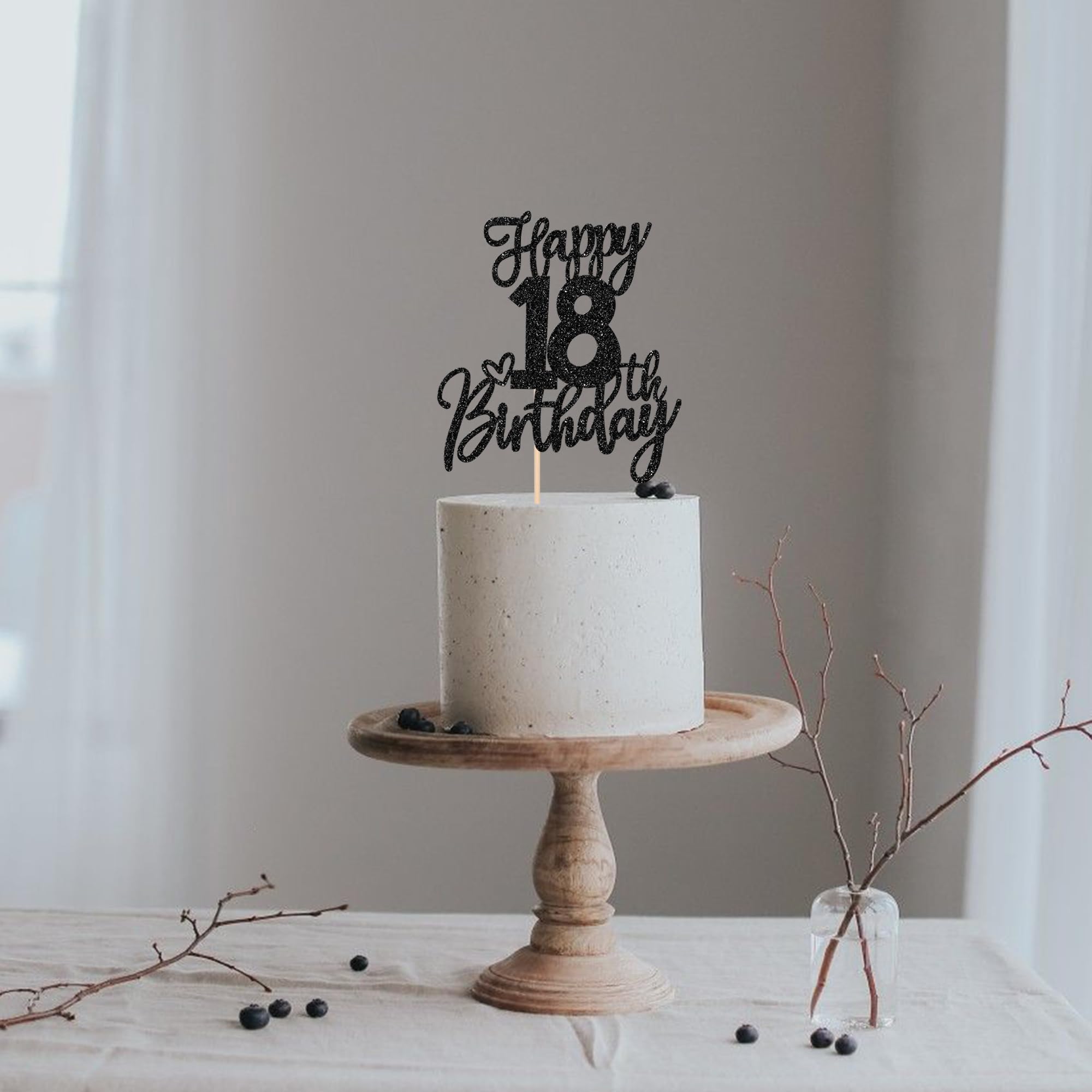 Snapklik.com : 1 PCS Happy 18th Birthday Cake Topper Glitter Cheers To ...