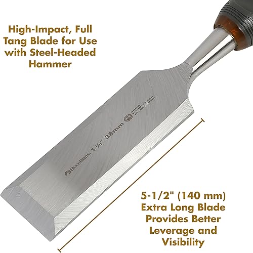 Miniatura 3 de Buck Brothers 74818 Pro - Cincel de madera de espiga completa, 1-1/2 pulgadas (1.496 in)