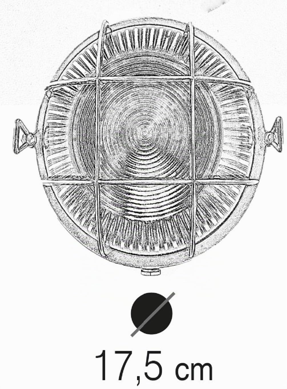 Lampada da paratia rotonda in ottone IP64 KsH e Co Athena