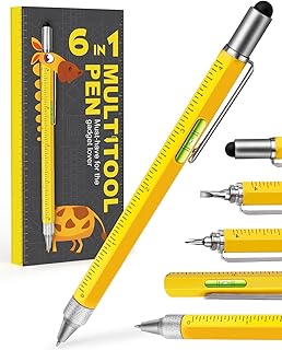 Gifts for Men Multitool Pen, Birthday Gifts for Dad Husband Him Adults, Father's Day Gifts from Daughter and Son, Cool Gadgets and Unique Gift Ideas for Construction Engineers, Woodworkers Carpenters