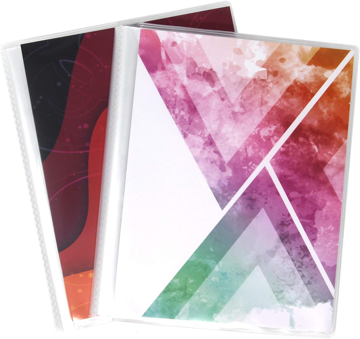 6 x 8 Photo Albums Pack of 2 - Each Large Format Photo Album Holds Up to 60 6x8 Photos in Clear Pockets. Flexible, Removable Covers Come in Bright, Modern Patterns.