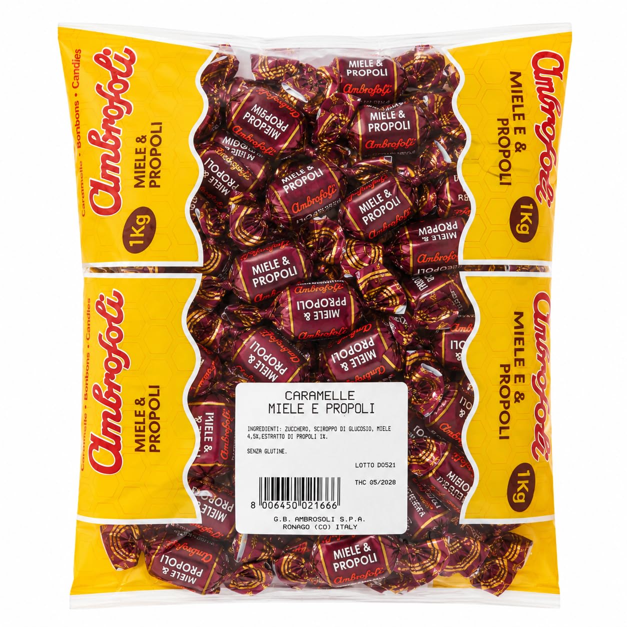Ambrosoli Caramelle Miele e Propoli con Echinacea e Rosa Canina 1 kg