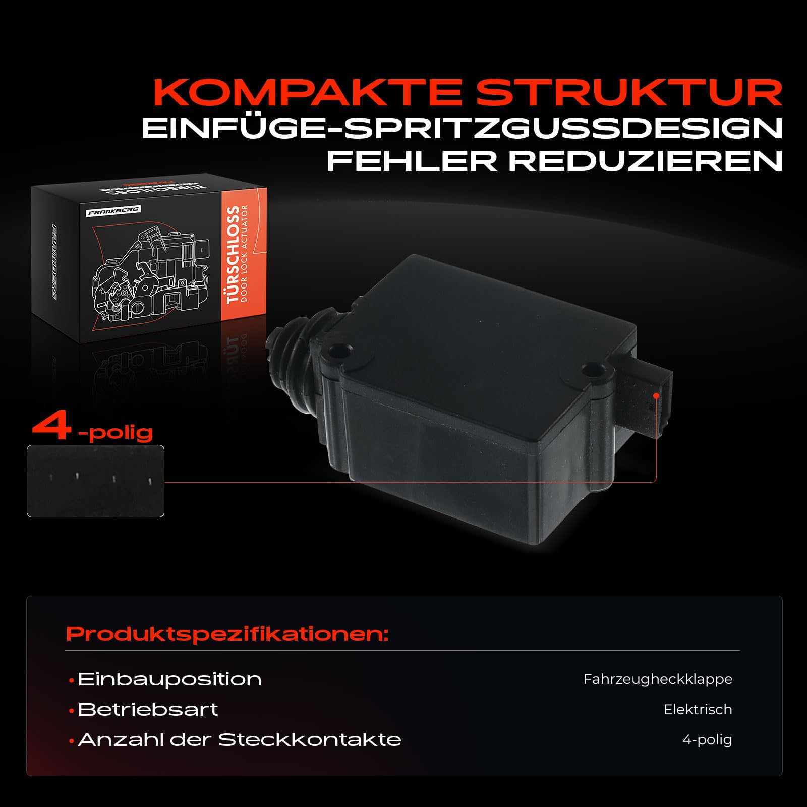 Frankberg 1x Heckklappenschloss Fahrzeugheckklappe Kompatibel mit 5er E39 520 523 525 528 535 540 1995-2003 5er Touring E39 520 523 525 528 530 540 1997-2004 Replace# 67118368196