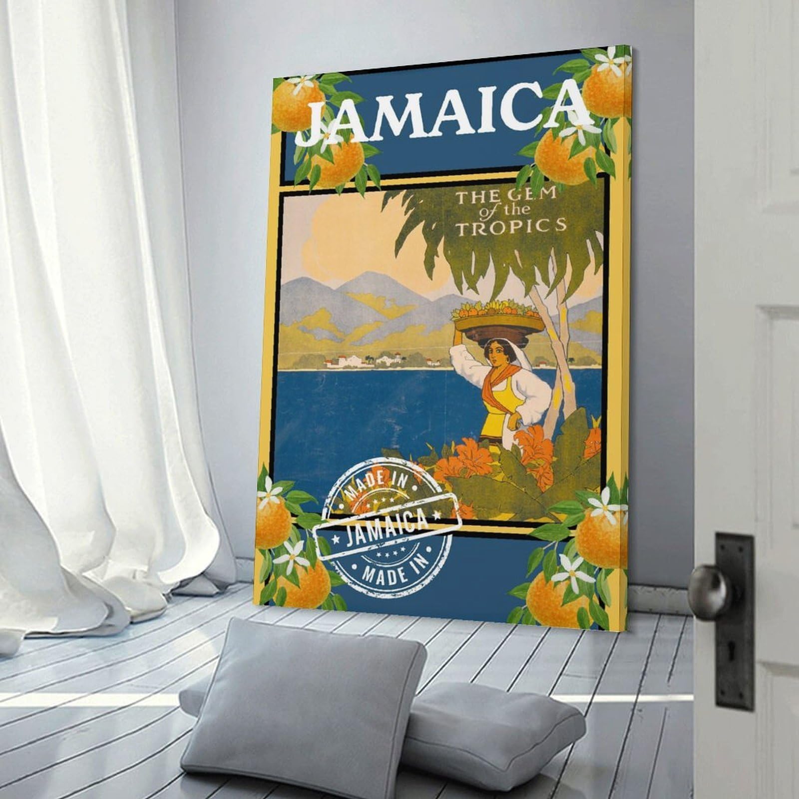 Junmoney Jamaica Travel Canvas Wall Decor, 20x30inch(50x75cm), for New Homes, Bedrooms Or Workspaces, Gift Idea for Housewarming And Birthdays
