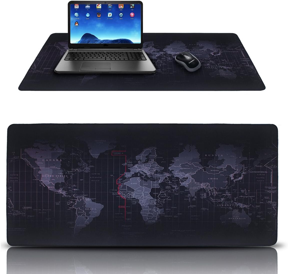 Inline 55451S Mouse Pad XL Desk Blotter 900 X400 X 2 Mm Black - View #2