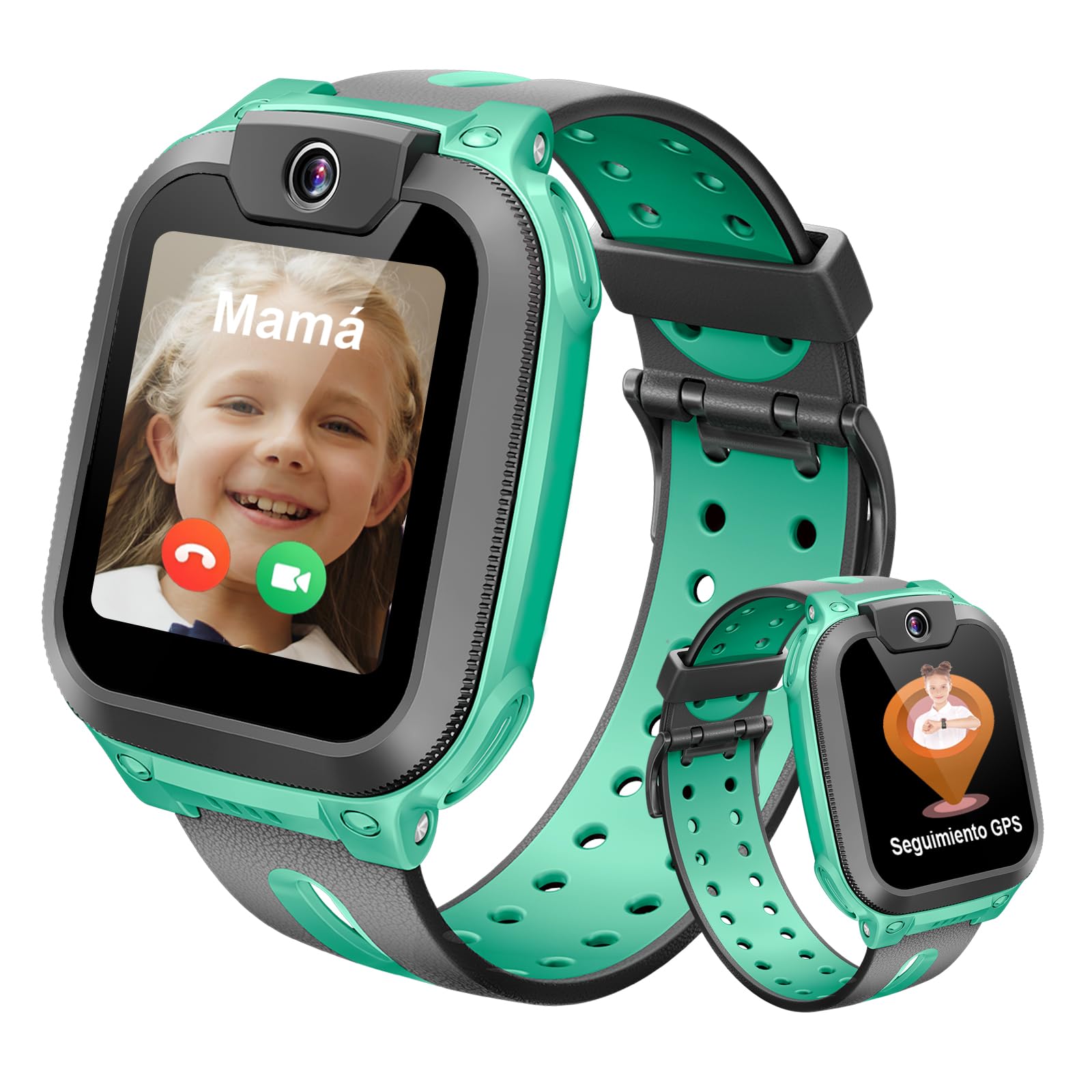 imoo Z1 Reloj Inteligente Niño, Smartwatch Infantil con Llamadas y Videollamadas 4G, Reloj para Niños con GPS, Modo Clase, IPX8 Resistente al Agua Verde