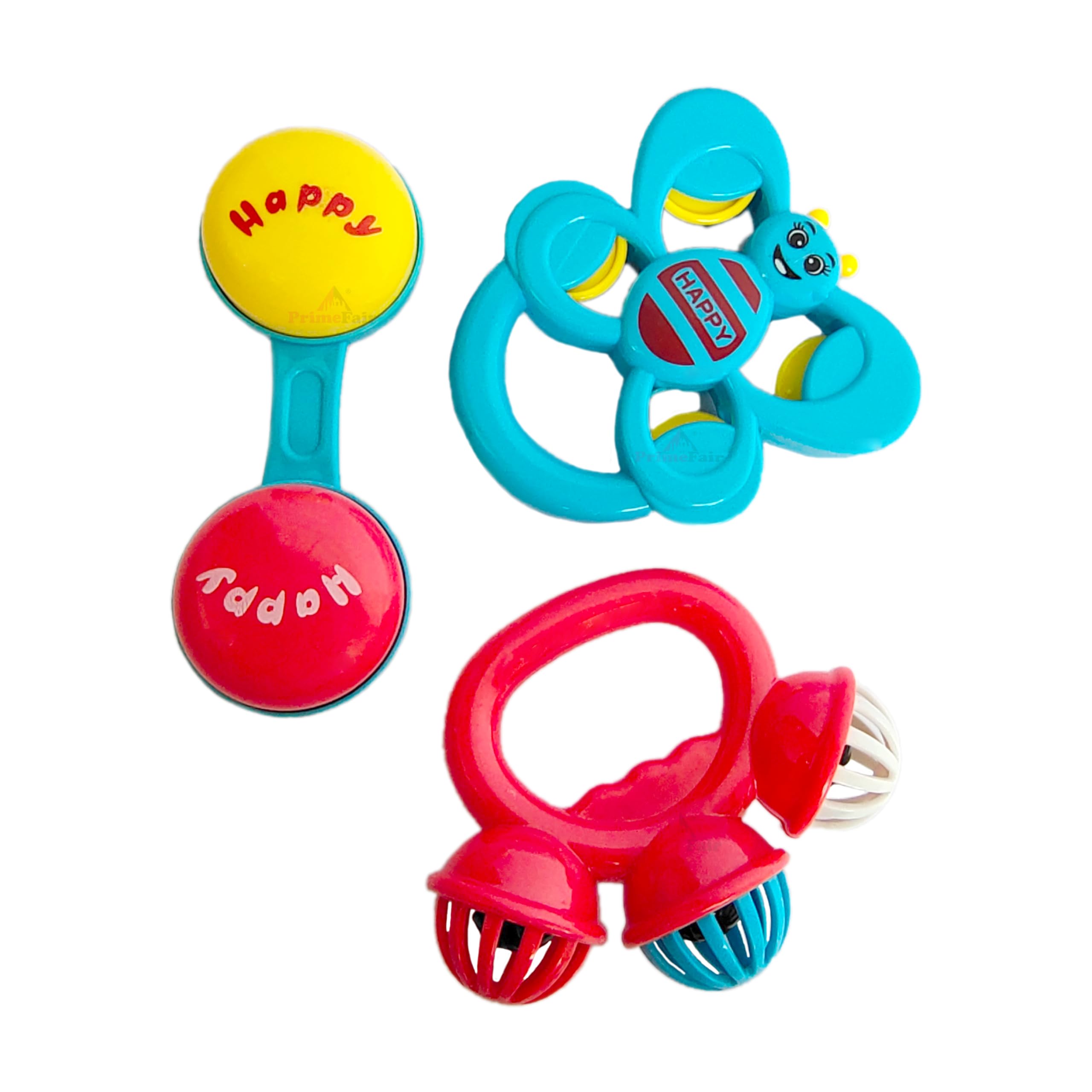 PRIMEFAIR Plastic Baby Rattles Toys Set, Baby Toys 3 Pcs Sets, Infant Grab And Shake Rattle, Sensory Music Sound Learning Newborn First Birthday Gift Toys 6-12 Month Boy Girl (Rattle-Q20),Multicolor (B0D8GF9H76) Amazon Price History, Amazon Price Tracker