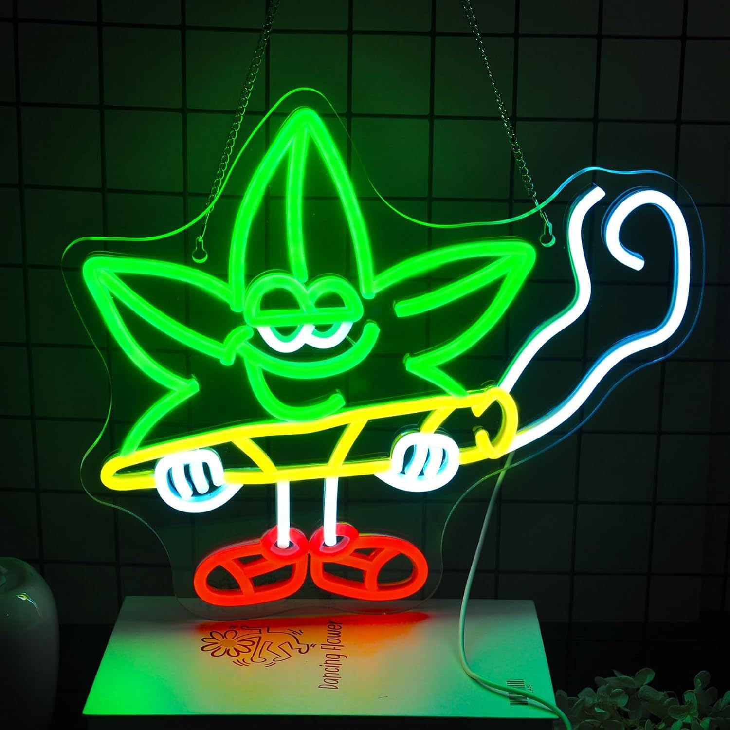 LED Neon Signs Bar Open Coffee Beer Cigarette Neon Sign Acrylic LED lights with Hanging Chain Light Up Sign for Bar Pub Store Man Cave Home Party Club Wall Decor 5V USB Powered Dimmable
