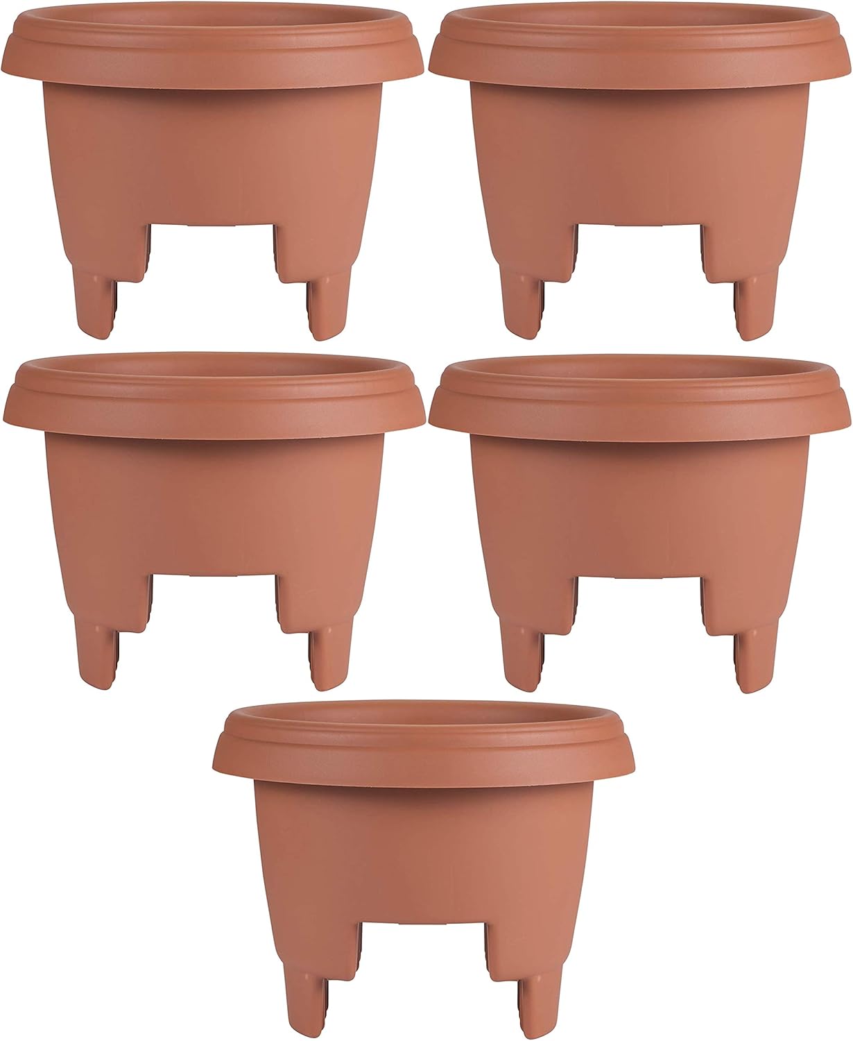 Bloem Deck Balcony Rail Planter (477121-1001), Terra Cotta, 12", Pack of 5