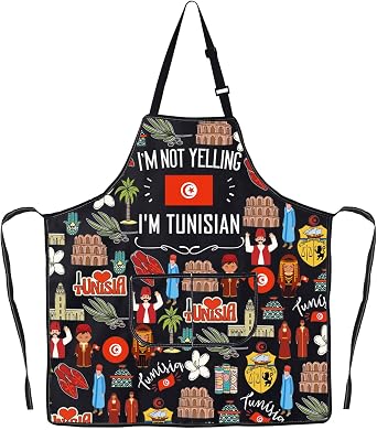 G2TUP Tunisian Kitchen Apron Tunisia Souvenir Gift Tunisia Cooking Apron Tunisia Flag Apron Im Not Yelling Im Tunisian Gift