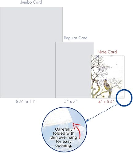Miniatura 7 de The Best Card Company - Juego de 10 tarjetas de agradecimiento con sobres de 4 x 5.12 pulgadas, gratitud animal emplumada - Collages de pájaros