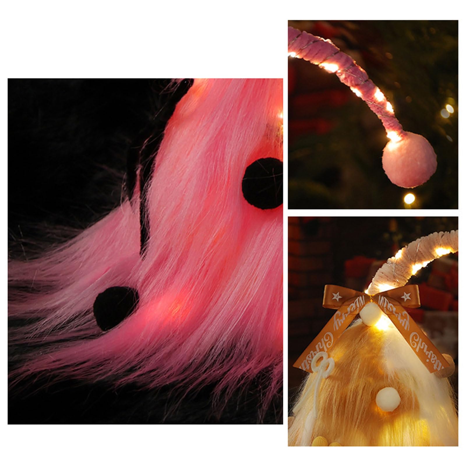 Decoración de árbol de Navidad de felpa torcida con accesorios para exhibición de mesa, decoraciones extraíbles, fácil de diseñar, accesorio de Navidad de mesa
