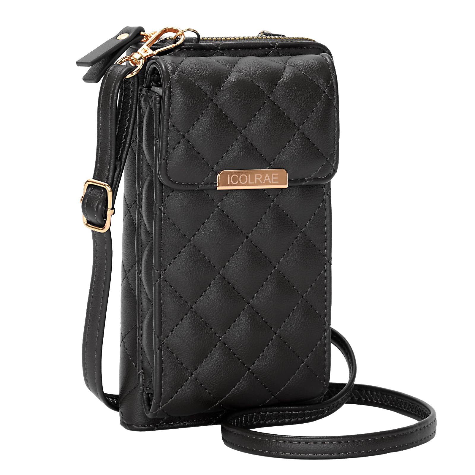 ICOLRAE Small Crossbody Bags for Women Trendy Cell Phone Purse Vegan Leather Wallet with Credit Card Slots