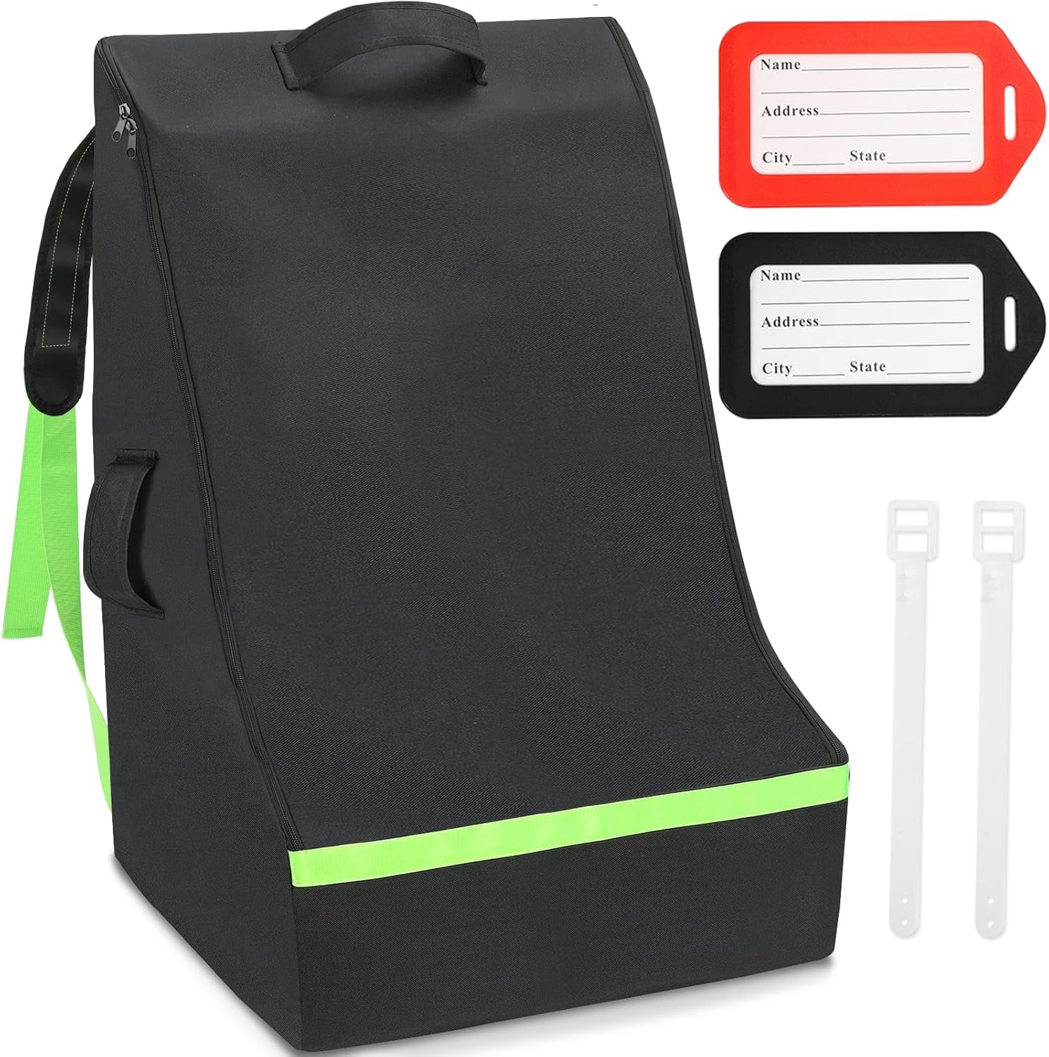 Sublaga Car Seat Bags For Airplane Travel, 600D Thickening Oxford Cloth Durable Car Seat Travel Bag For Air Travel Carseat Cover with Shoulder Straps and 2pcs Luggage Tags For Airplane