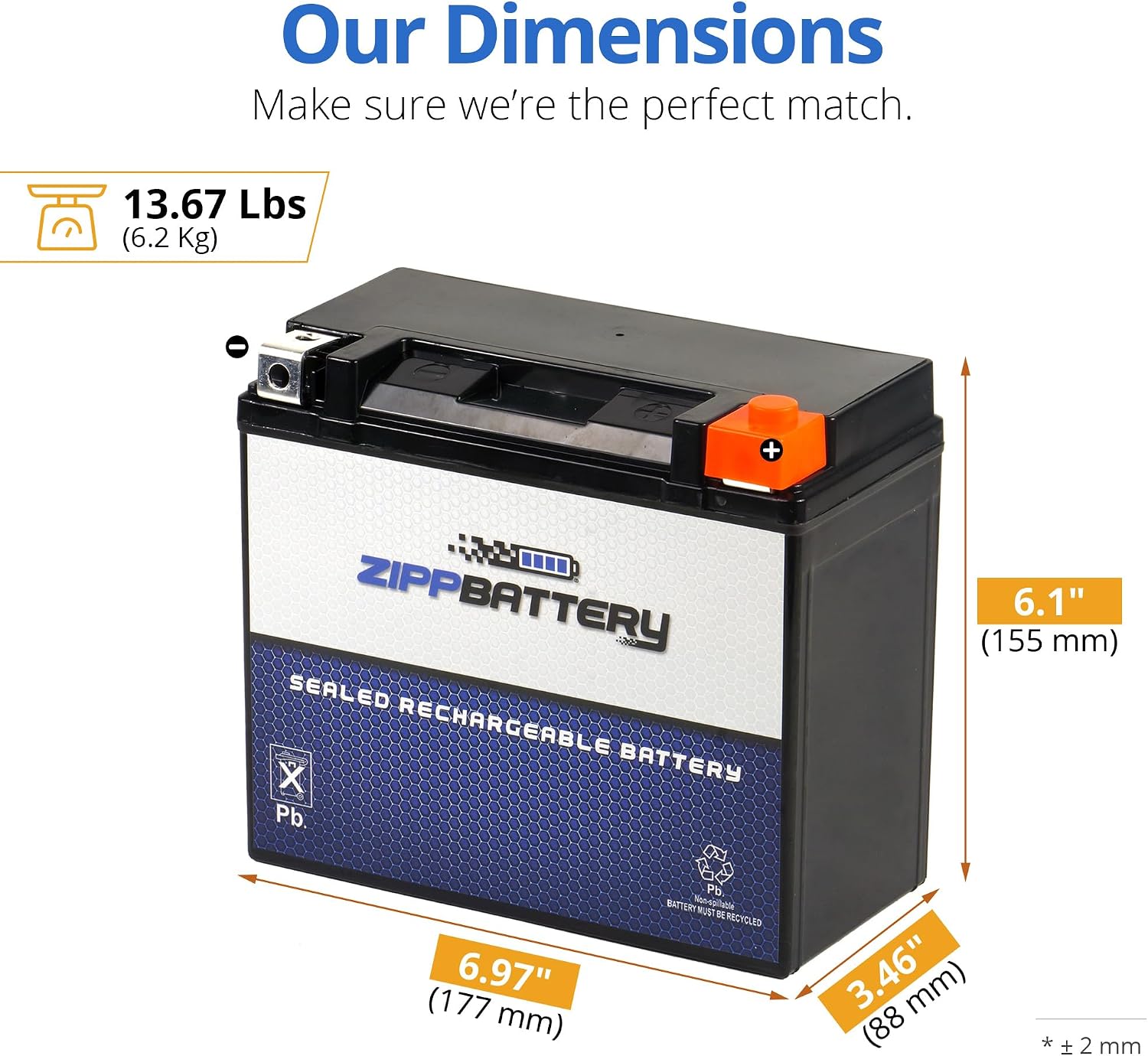 YTX20L-BS High Performance Power Sports Battery