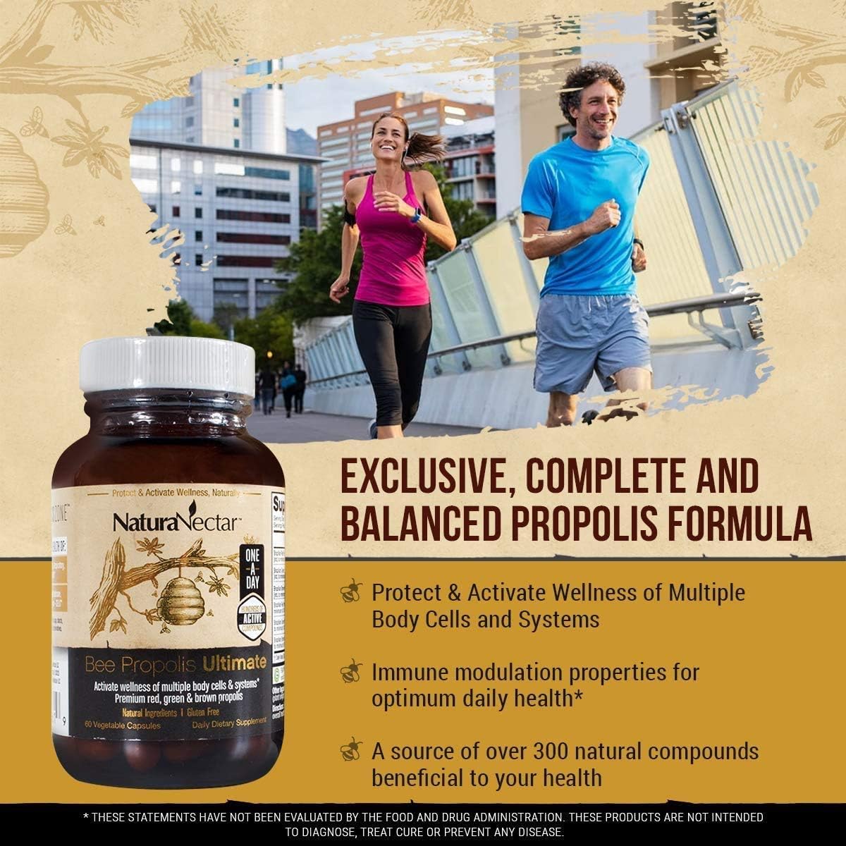 NaturaNectar Natural Bee Propolis Bundle - Bee Propolis Ultimate and Red Propolis - for Immune and Respiratory Support, and a Healthy Metabolism - 60 Capsules per Bottle