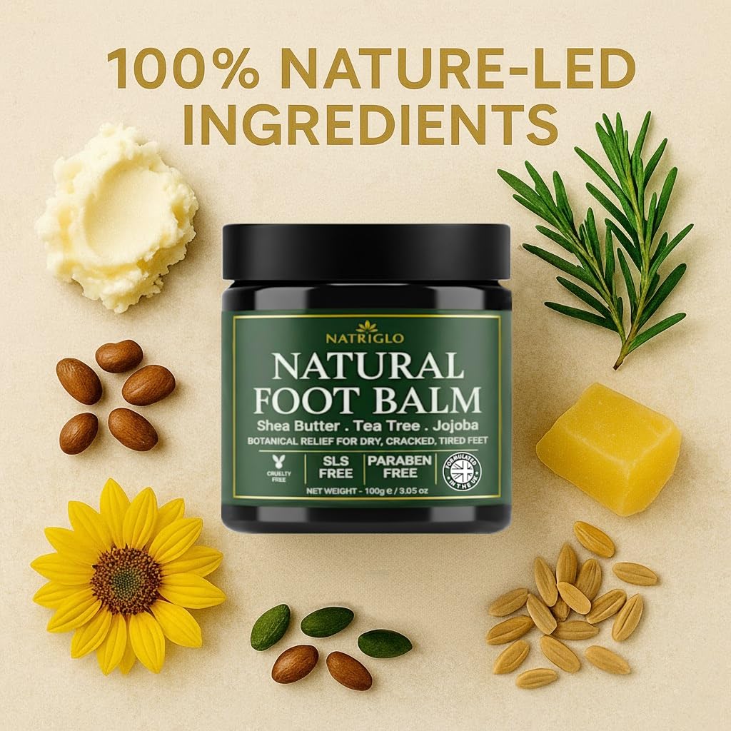 Organic Tea Tree Foot Balm for Dry, Cracked Feet and Heels