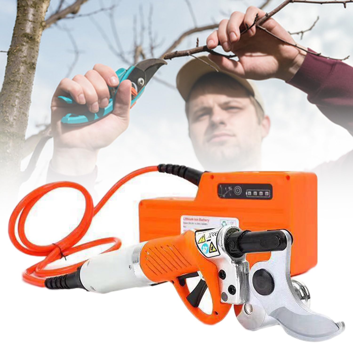 Anxyyds Multicolor Professional Electric Pruning Shears Electric Pruning Shears 36V 450W Inserts Cordless Electric Pruner Garden Tree Electric Pruning Tool
