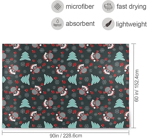 Miniatura 3 de KLL Christmas Tree Owls Snowflakes Throw Blanket Lightweight Warm Winter Sofa Throw Blanket 60x90 Inches for Travel Sofa