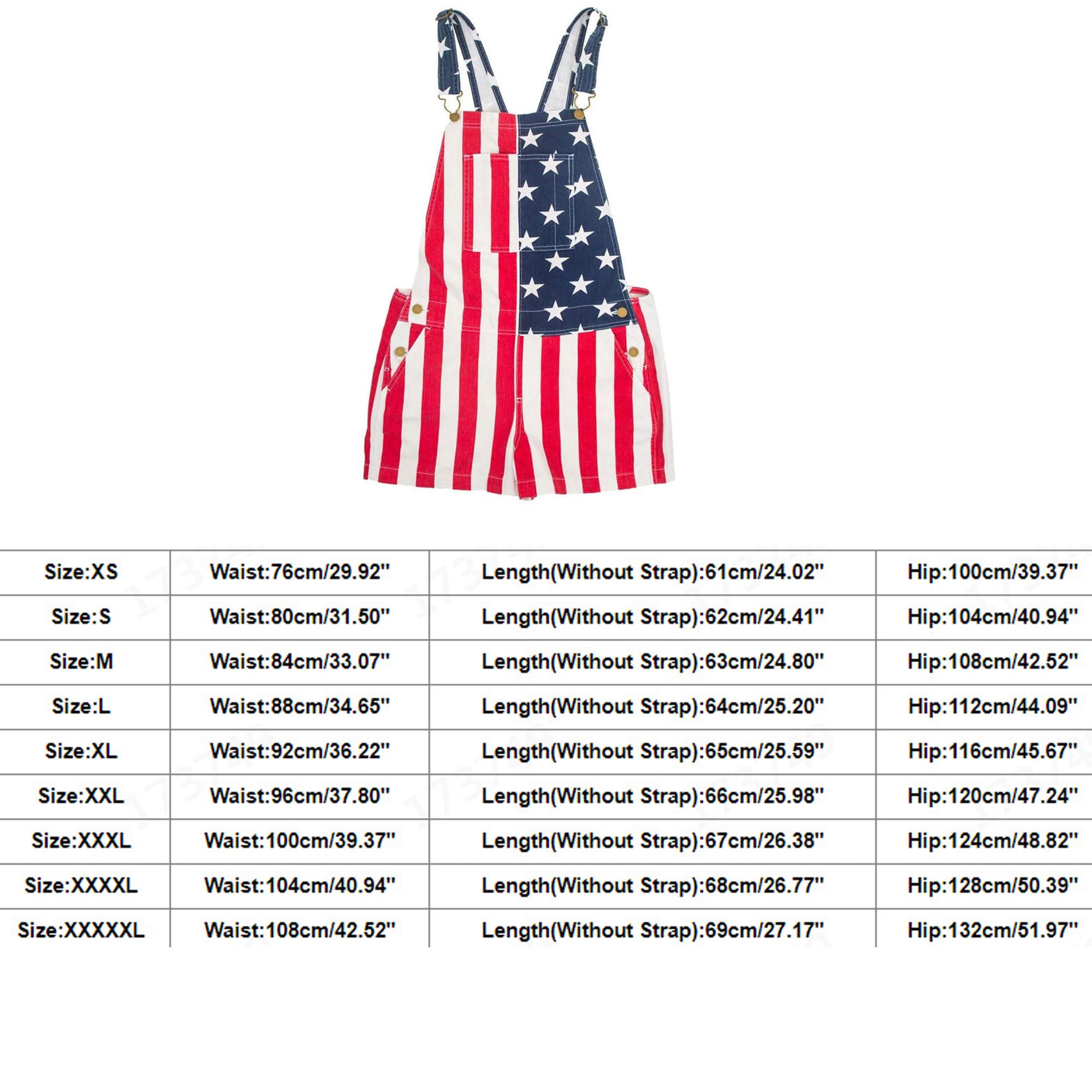 Jueshanzj Herren Sommer American Flag Latzhose Strampler Shorts Strampler Verstellbare Träger Jumpsuits
