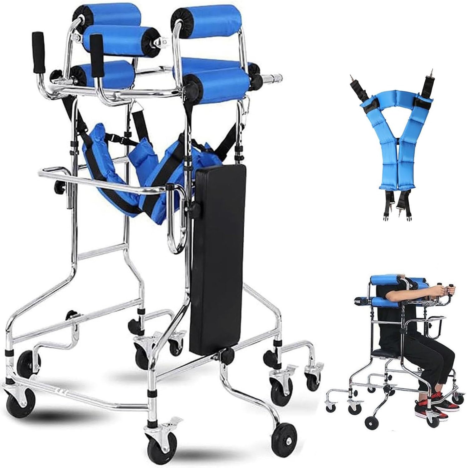 Chodziki na rolkach dla seniorów Rollator dla dorosłych Porażenie mózgowe Rehabilitacja Pomoc w ćwiczeniach Pomoce do chodzenia na stojąco dla osób starszych niepełnosprawnych Men's