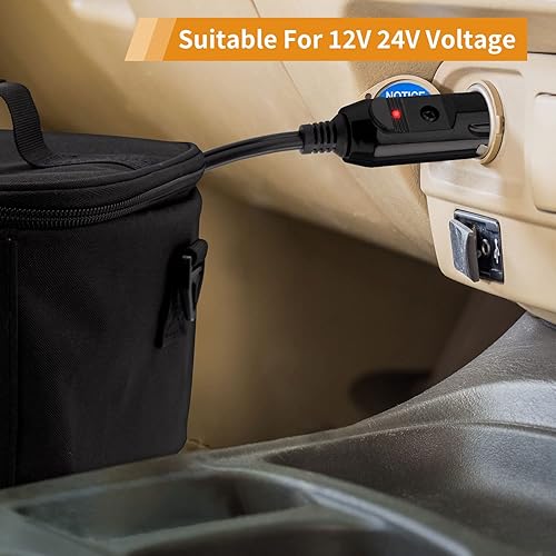 Miniatura 5 de Aotto Fiambrera eléctrica, calentador de alimentos de 12 V24 V, enchufe de vehículo, ángulo de 90 grados, repuesto para horno portátil 3 en 1,