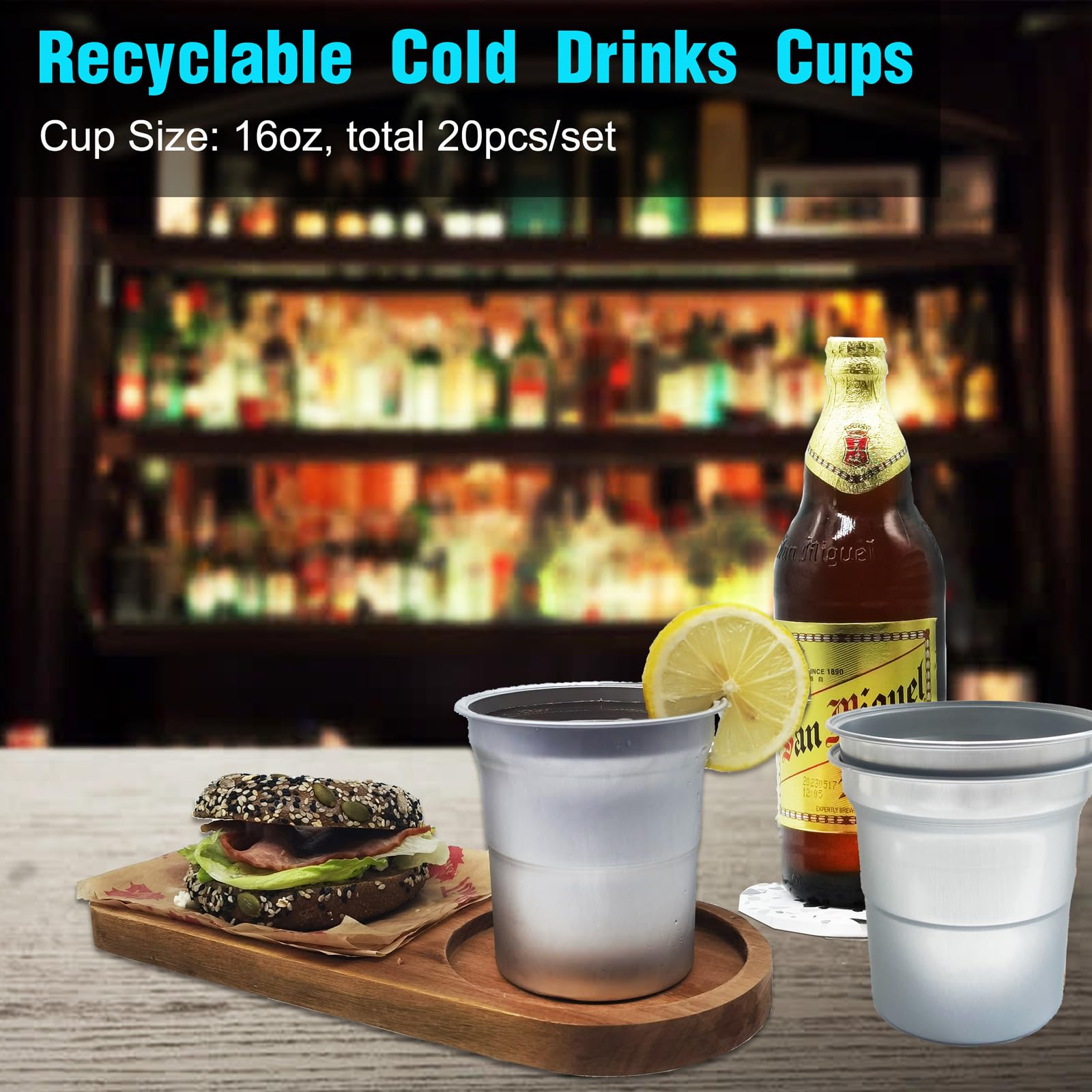 Amazon.com: Heiboa 16oz Aluminum Drinking Cup, 20 Count Reusable Party Cups  Dishwasher Safe Disposable Aluminum Tumblers Recyclable Beer Coffee Mug for  Family Gatherings, Outdoor Events and Parties, Silver : Health & Household