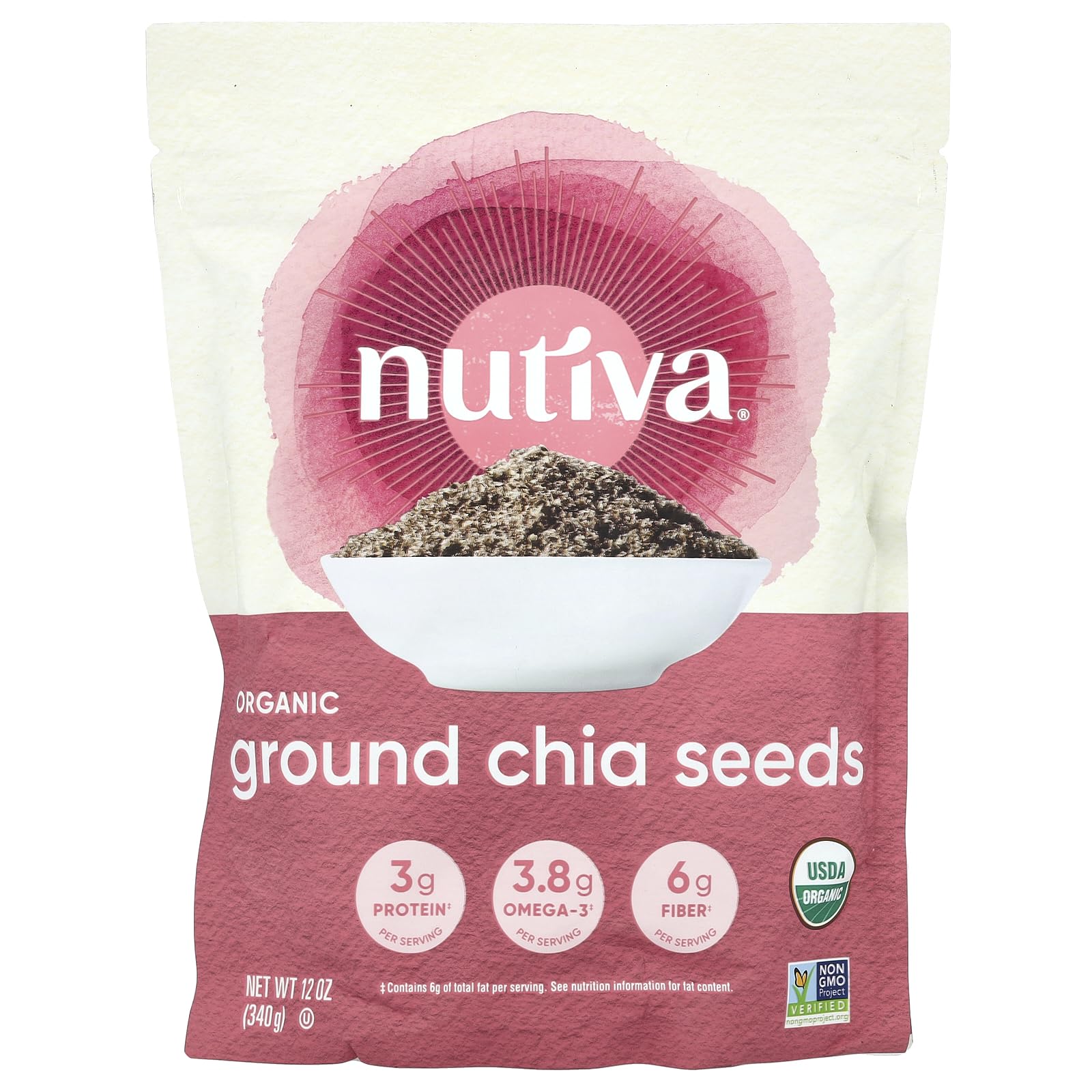 Nutiva Ground Chia Seeds 12 Ounce - 6 Pack