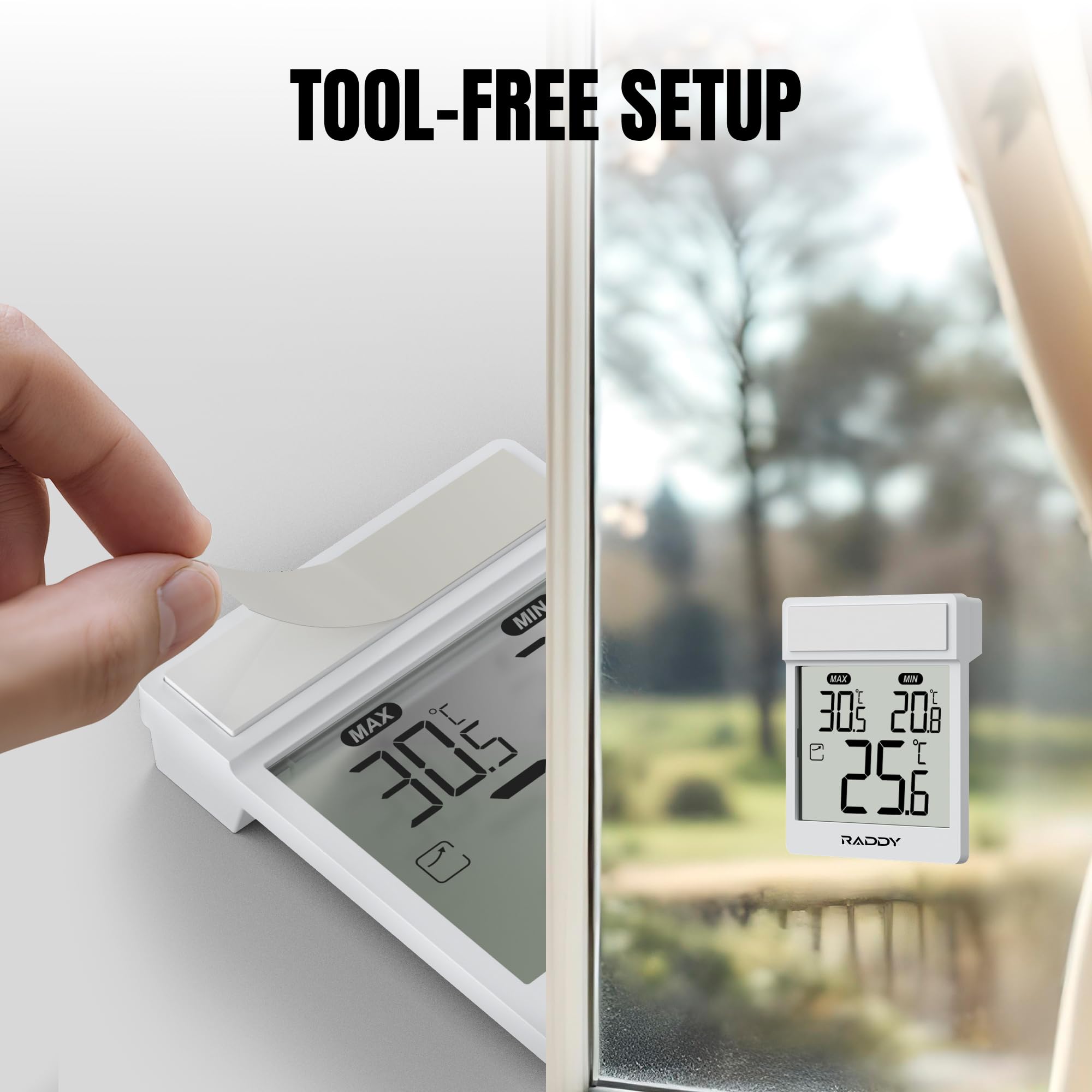 Raddy AG7 Weather Station Wireless Indoor Outdoor Thermometer, 7.4'' Digital Color Display - View #10