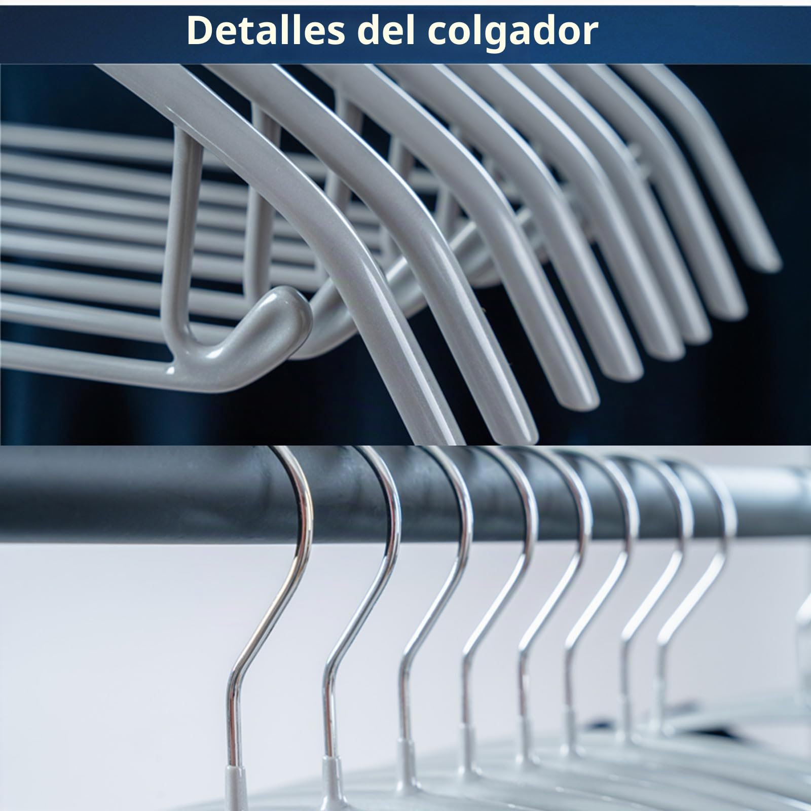 43 cm Sin protuberancias en el Hombro Recubrimiento de Goma Antideslizante Contorno Metal Sin protuberancias Percha, Percha para suéter