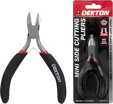 Dekton Mini Side Cutting Pliers-Precision Steel Pliers for Electrical Work, Wire Cutting, Small Repairs|Compact Design| Ergonomic Handles for Enhanced Control| Ideal for Home Maintenance, Professional