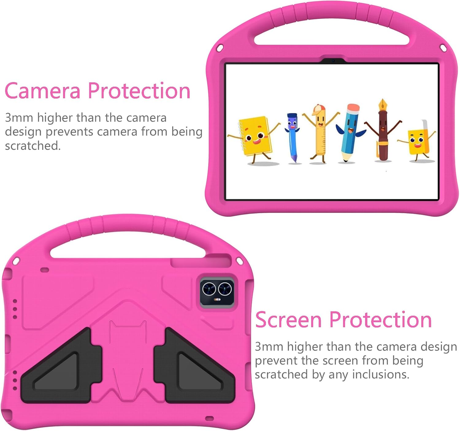for Revvl Tab 2 Case 2025, Kids EVA Cover with Strap Handle Stand, for Tmobile Revvl Tab 2 Case 10.1'', Pink