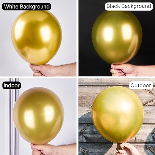 Product image for PartyWoo Pearl Emerald Green and Metallic Gold Balloons Set - 4