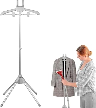 Iron Steam Stand, Standing fabric steamer coat hanger, Aluminium Alloy Height Adjustable Handheld Clothes Steamer Stands, Steam ironing machine Accessories for Home Steam Ironing Grey