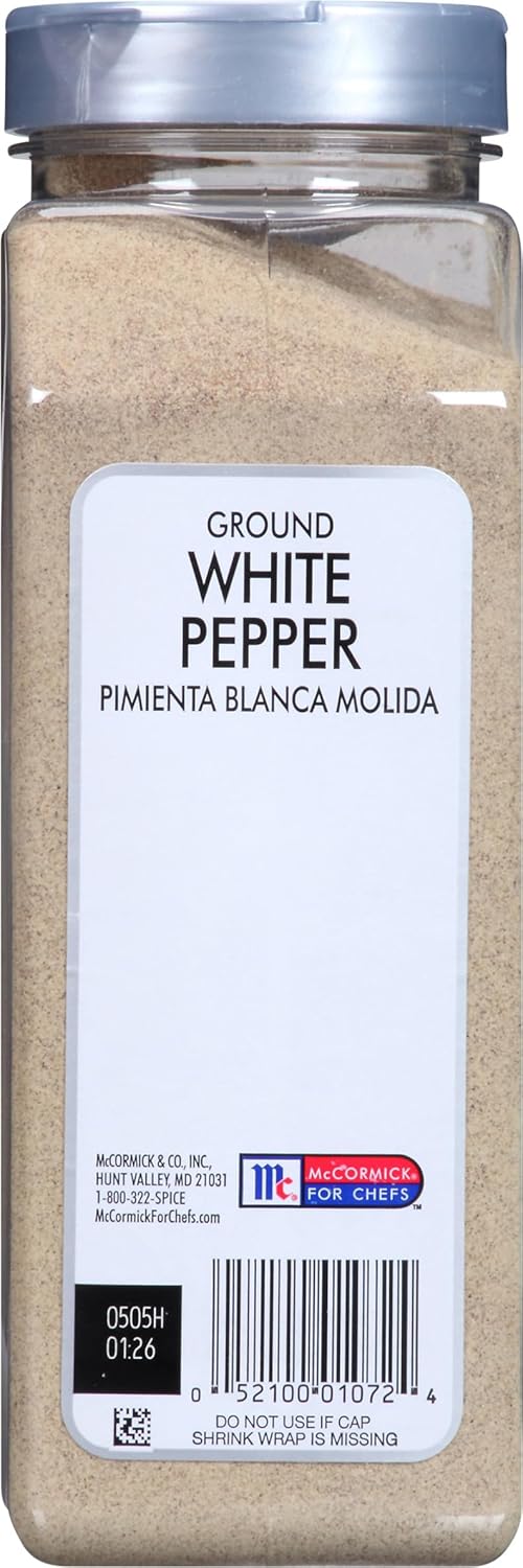 McCormick Culinary Ground White Pepper, 18 oz - One 18 Ounce Container of Bulk Ground White Pepper Powder, Great for Flavoring Meats, White Sauces, Gravy and More
