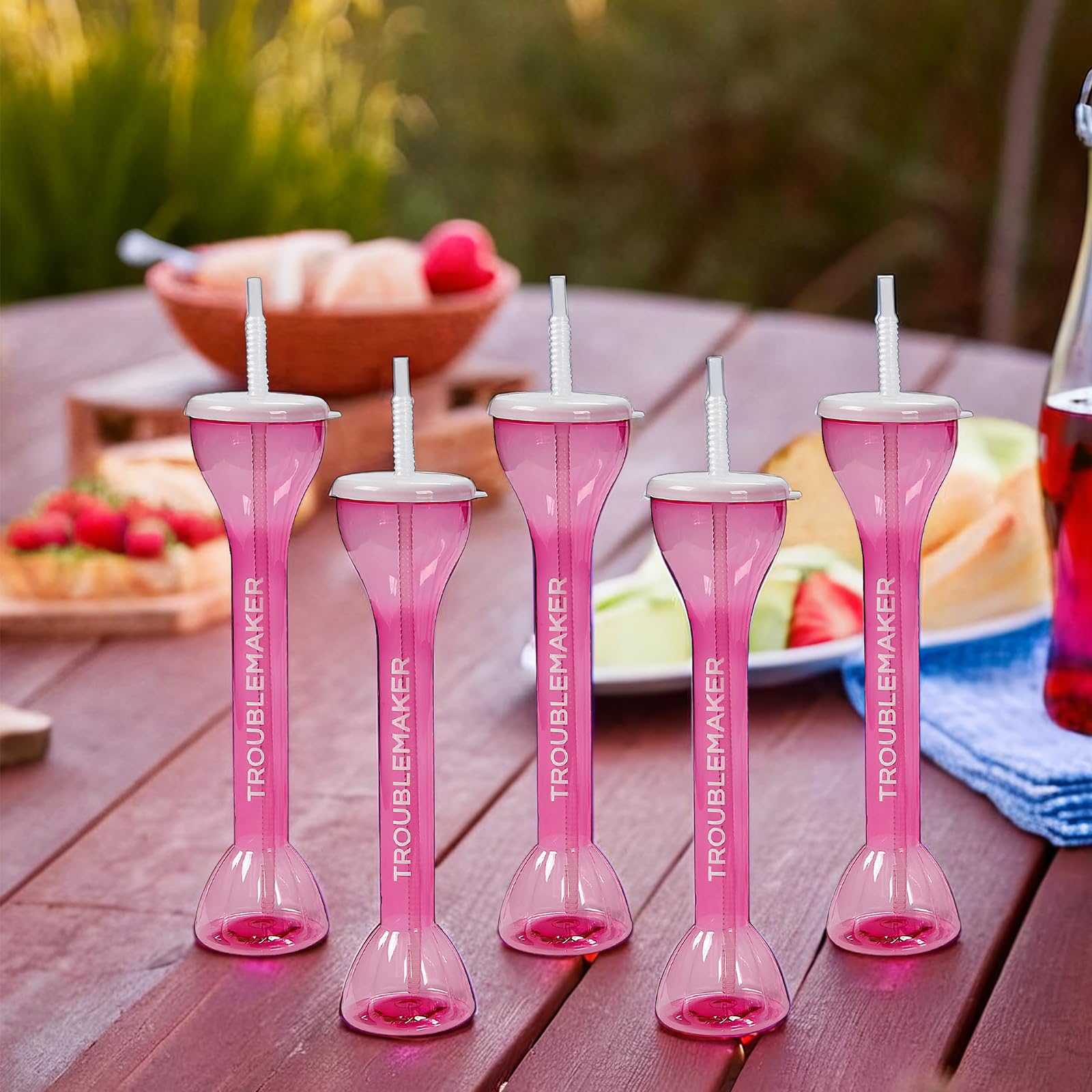 Bridal Party Plastic Yard Glasses - 6 count