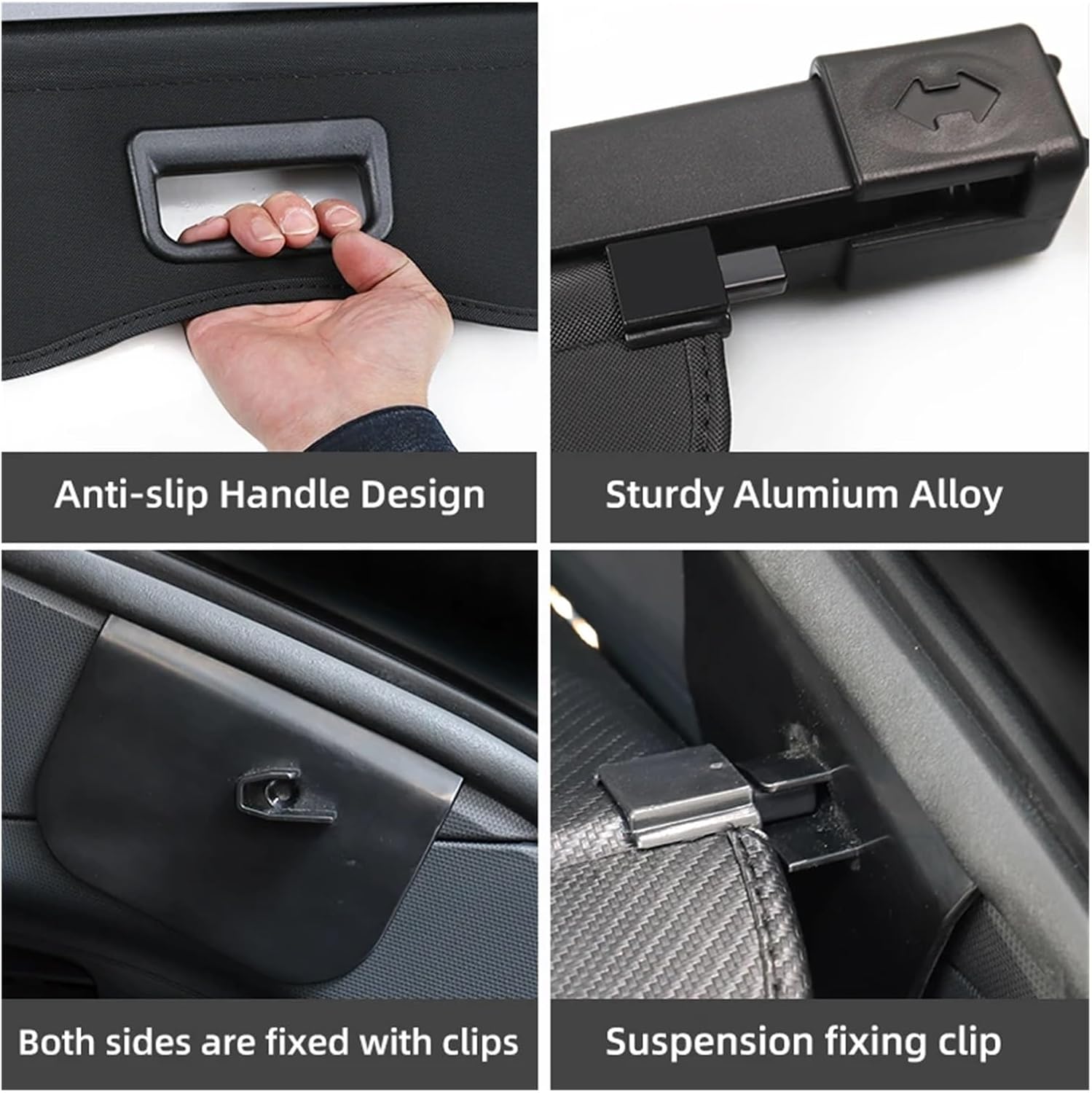 Retractable Trunk Cargo Cover Parcel Rack Anti-Peeping Shield Privacy Auto Interior Accessories Compatible with Bronco 2023 2024(Carbon Fiber)